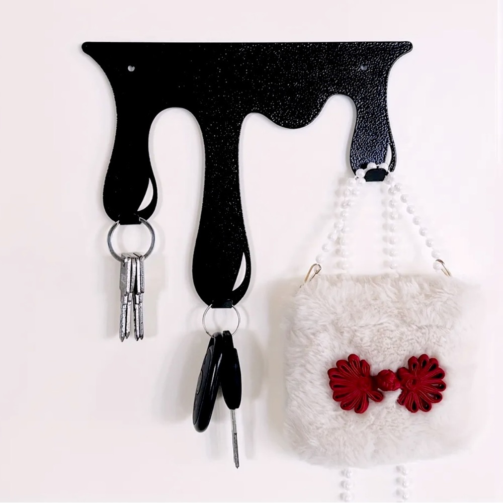 Water Drop Design Metal Key Hook Easy Install Wall Mount Contemporary Home Decor